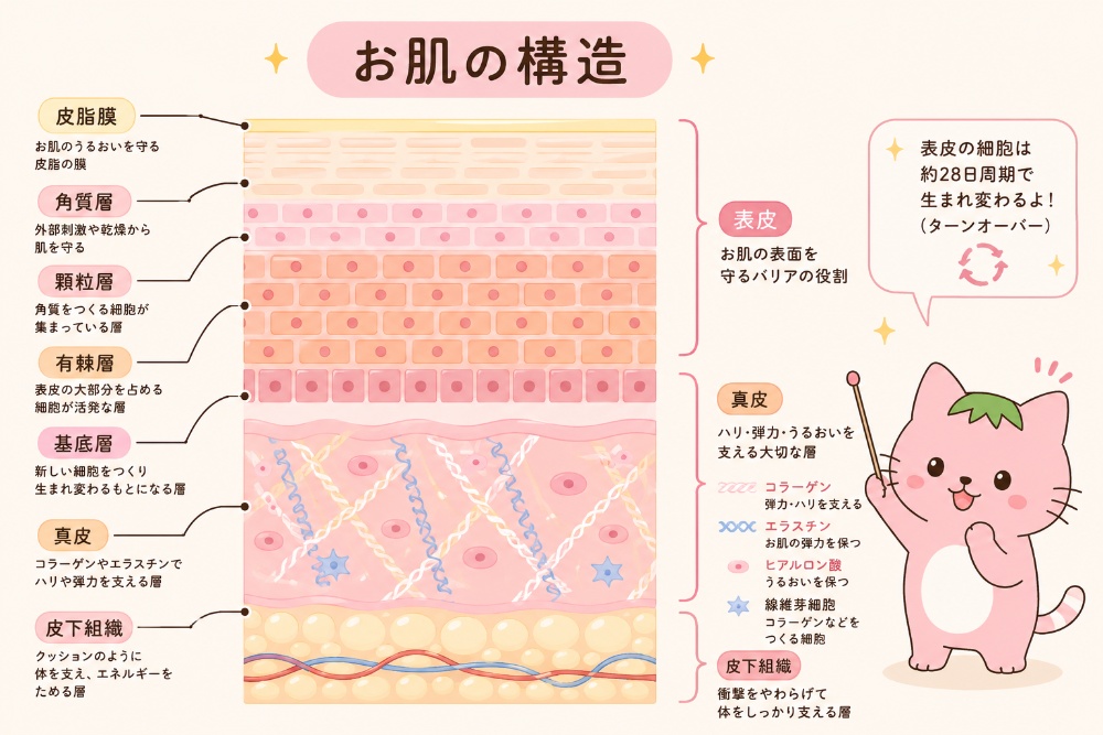 光美容器、肌の構造、皮膚の構造、ターンオーバー